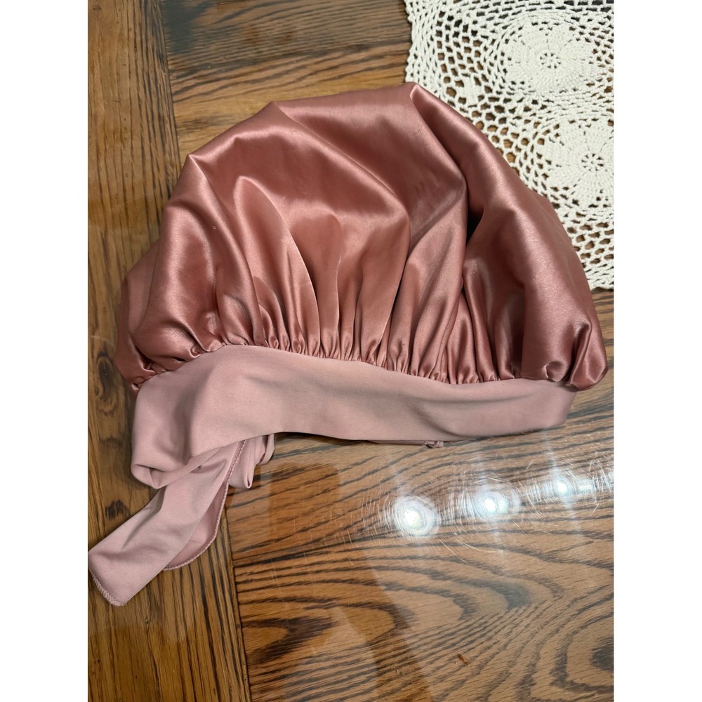 Yanibest Hair Wrap Women OS Pink Satin Silk Sleep Bonnet Adjustable Tie Headwear